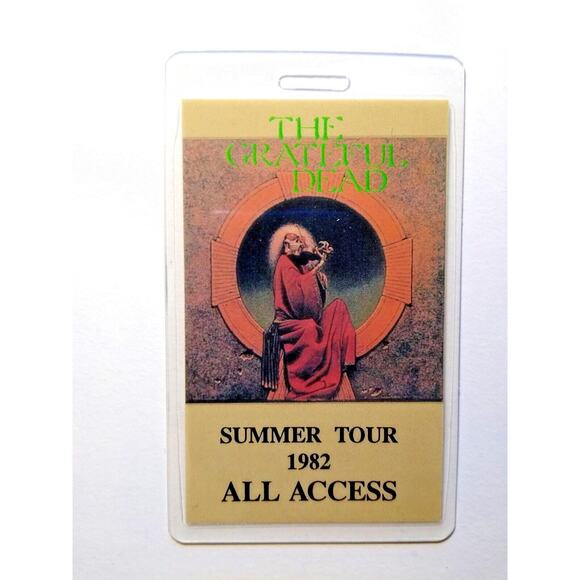 The Grateful Dead Backstage Pass 1982 Summer Tour Vintage Skeleton Plays Violin - Picture 1 of 3